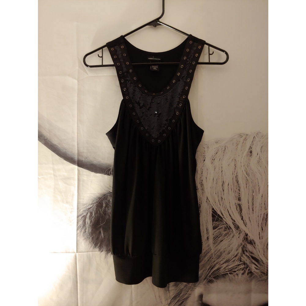 MODA International sequin embellished sleeveless blouse
